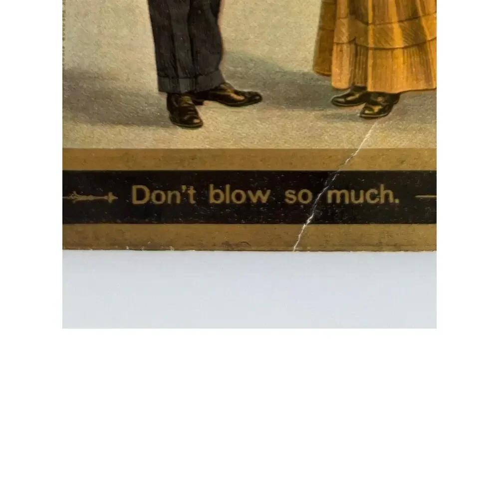 Antique 1909 Ephemera Humor Postcard EL Theochrom Comic Series Steamship Couple